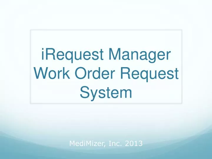 irequest manager work order request system