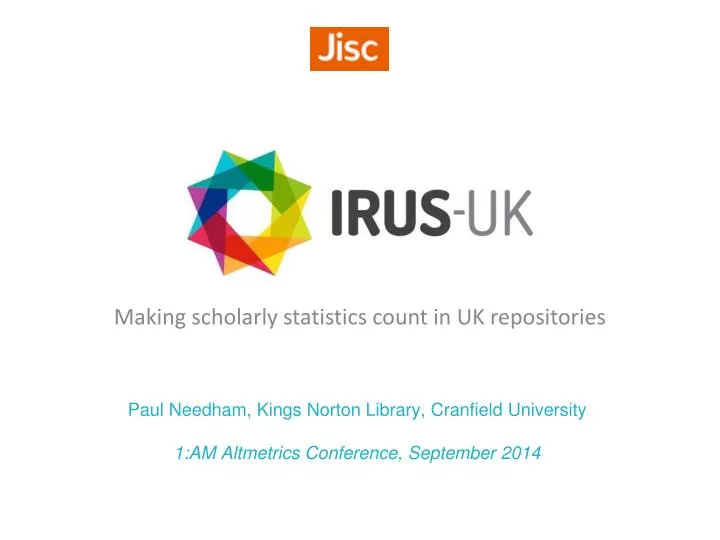 making scholarly statistics count in uk repositories