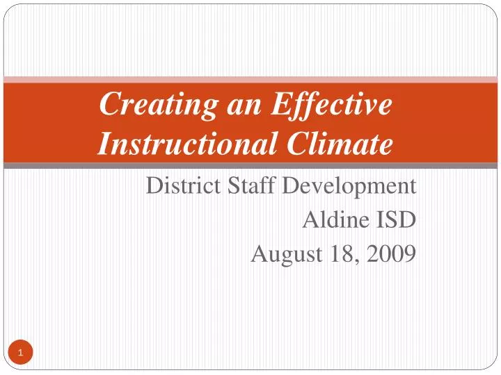 creating an effective instructional climate