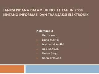 sanksi pidana dalam uu no 11 tahun 2008 t entang informasi dan transaksi elektronik