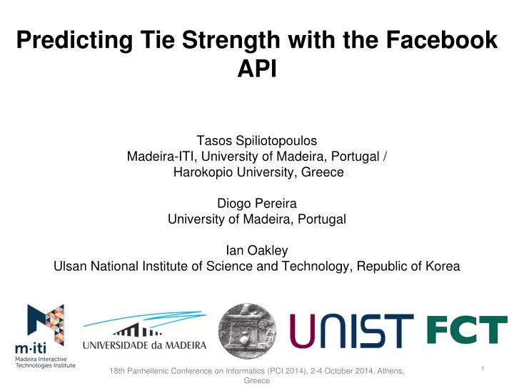 predicting tie strength with the facebook api