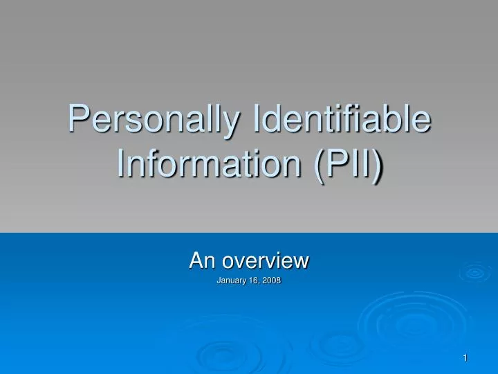 personally identifiable information pii
