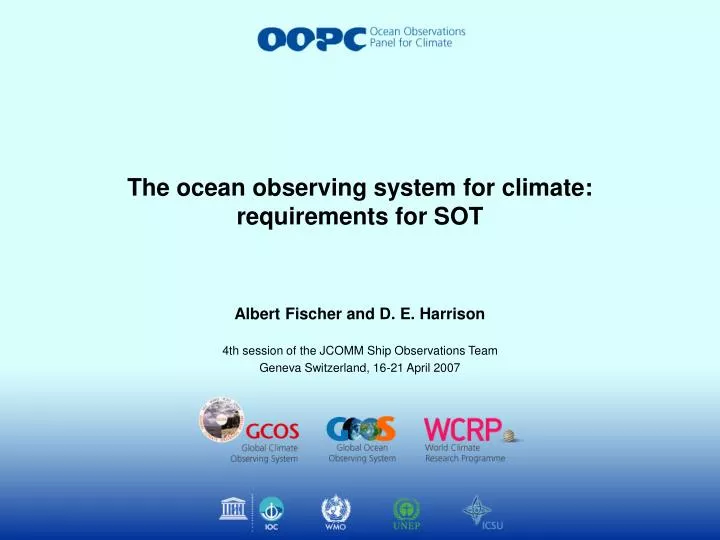 the ocean observing system for climate requirements for sot