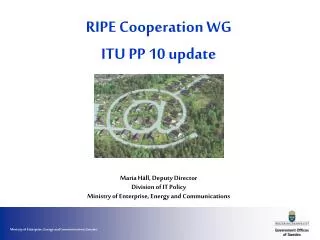 RIPE Cooperation WG ITU PP 10 update