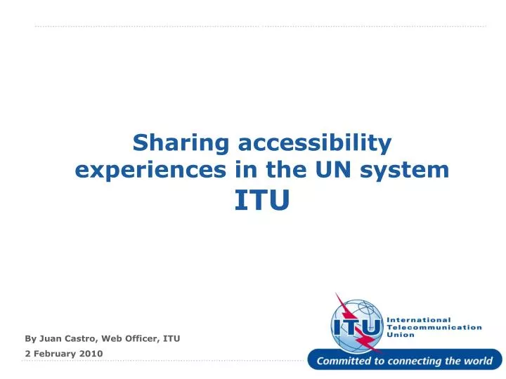 sharing accessibility experiences in the un system itu
