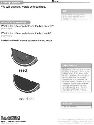 We will decode 1 words with suffixes.