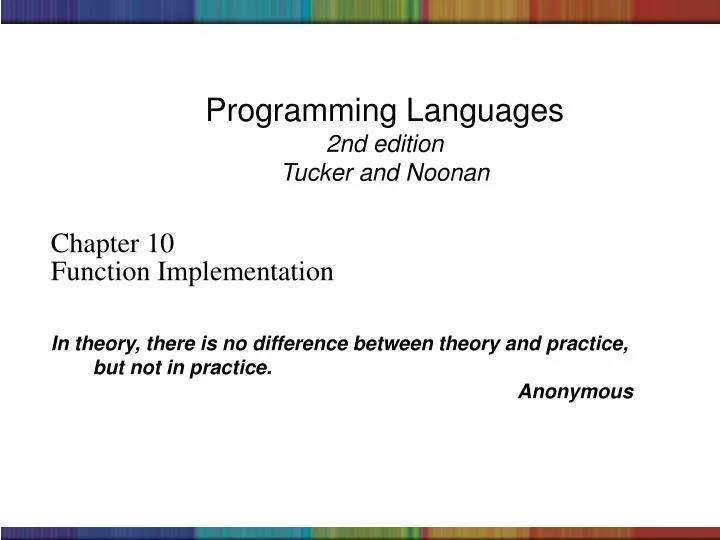 programming languages 2nd edition tucker and noonan