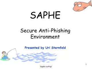 SAPHE Secure Anti-Phishing Environment Presented by Uri Sternfeld