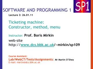 SOFTWARE AND PROGRAMMING 1