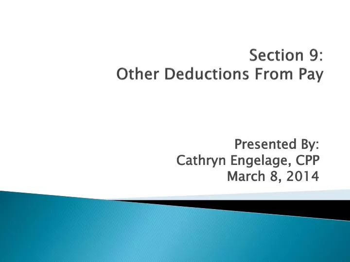 section 9 other deductions from pay