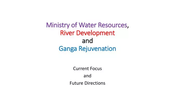 ministry of water resources river development and ganga rejuvenation