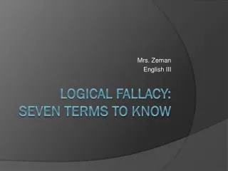 Logical Fallacy: Seven Terms to Know