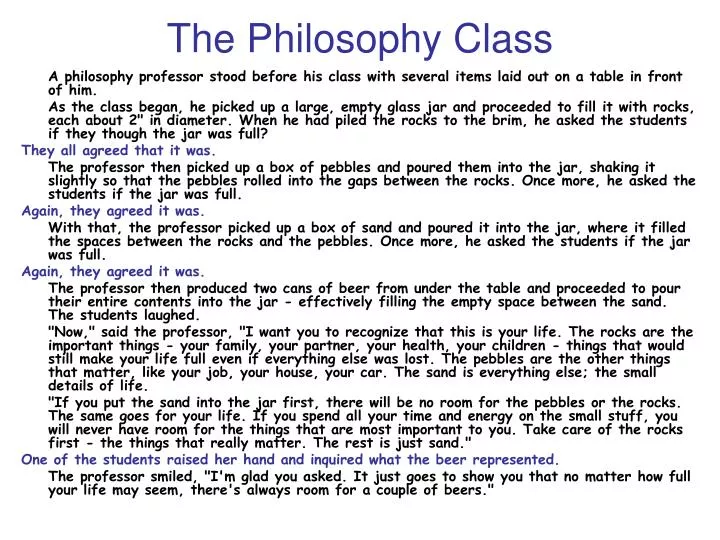 the philosophy class