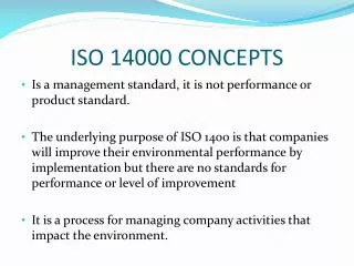 ISO 14000 CONCEPTS