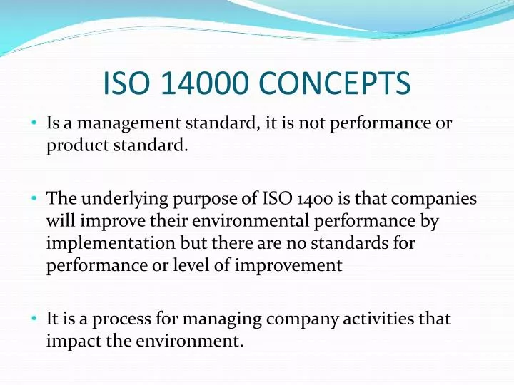 PPT ISO 14000 CONCEPTS PowerPoint Presentation Free Download ID 