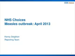 NHS Choices Measles outbreak: April 2013