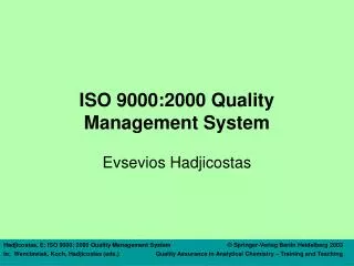 ISO 9000:2000 Quality Management System