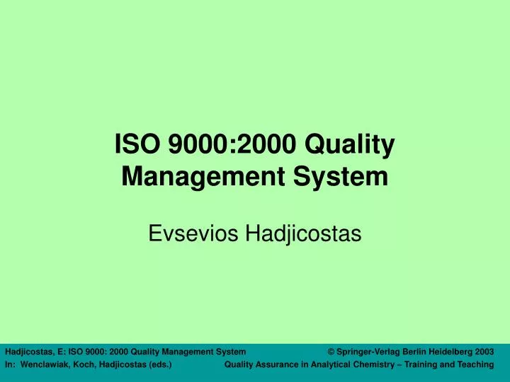 iso 9000 2000 quality management system