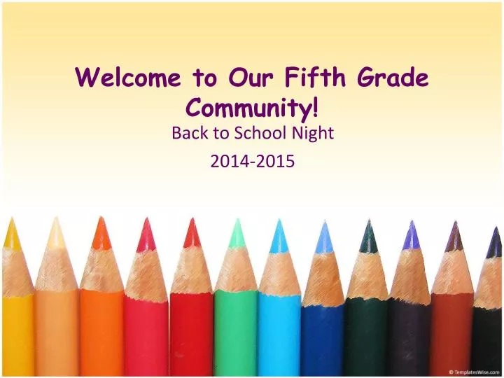 welcome to our fifth grade community