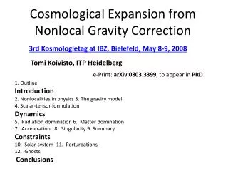 Cosmological Expansion from Nonlocal Gravity Correction