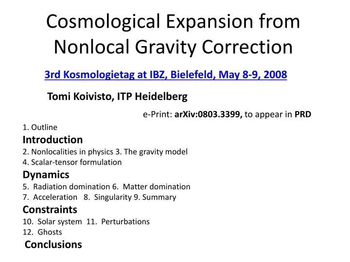 cosmological expansion from nonlocal gravity correction
