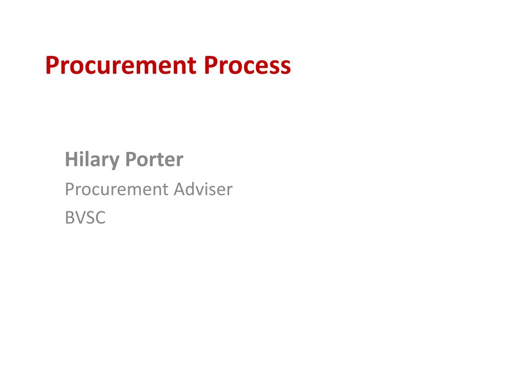 Procurement Process - slide 1