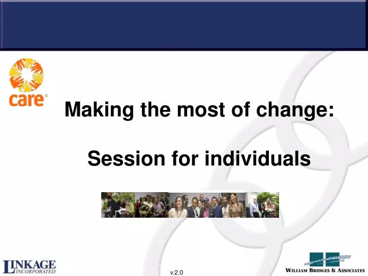 making the most of change session for individuals