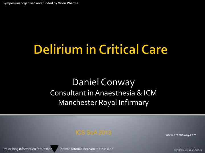 daniel conway consultant in anaesthesia icm manchester royal infirmary