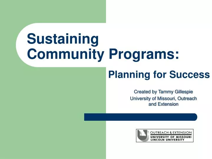 sustaining community programs