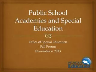 Public School Academies and Special Education