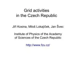 Grid activities in the Czech Republic