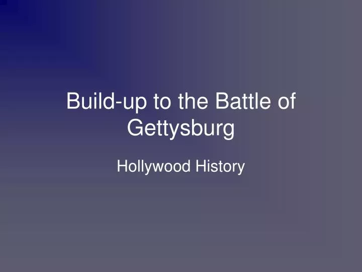 build up to the battle of gettysburg