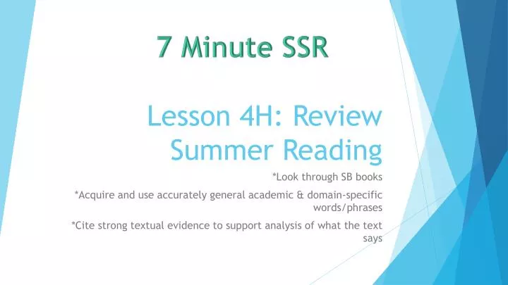 lesson 4h review summer reading