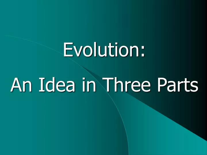 evolution an idea in three parts