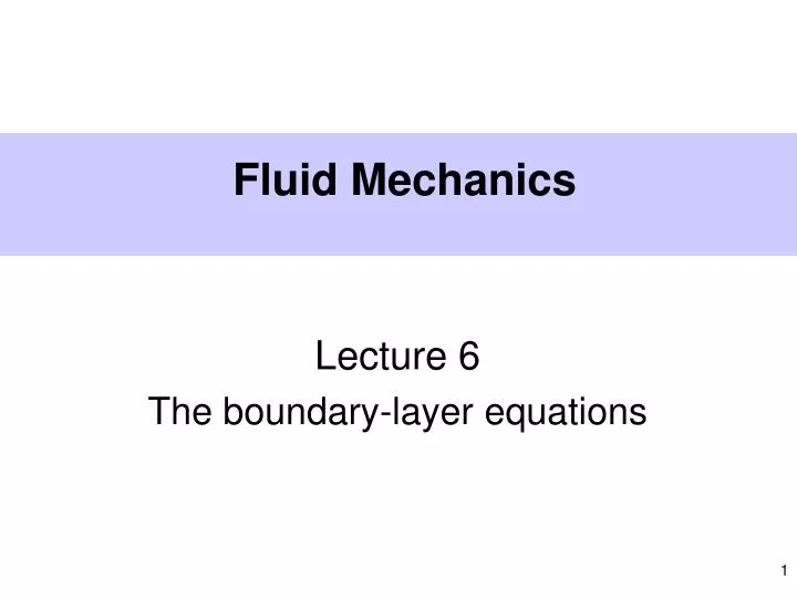 fluid mechanics