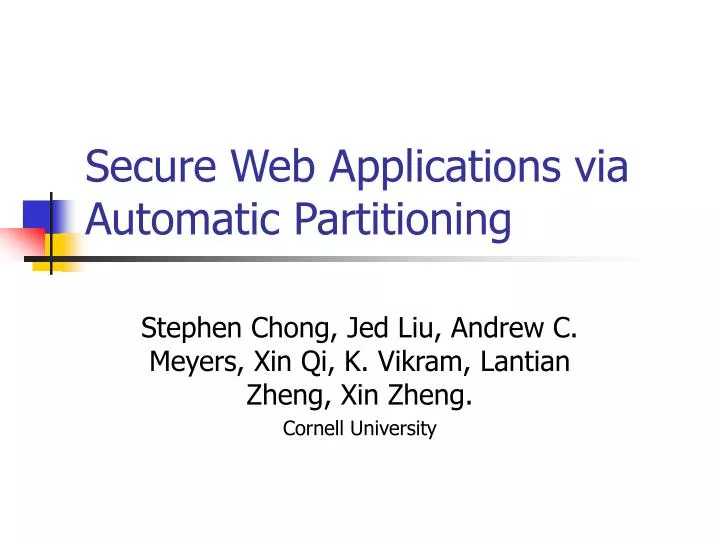 secure web applications via automatic partitioning