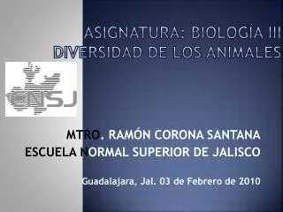 asignatura biolog a iii diversidad de los animales