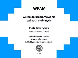 wpam wst p do programowania aplikacji mobilnych
