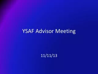 YSAF Advisor Meeting
