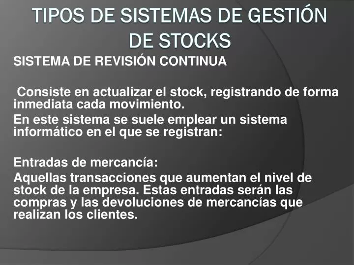 Stocks — Sistema