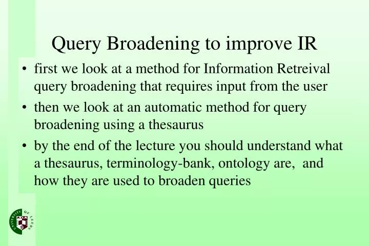 query broadening to improve ir