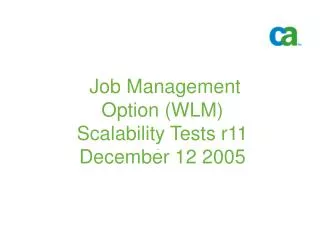 Job Management Option (WLM) Scalability Tests r11 December 12 2005