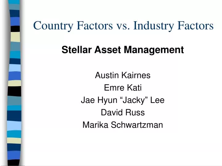 country factors vs industry factors