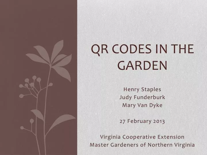 qr codes in the garden
