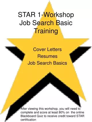 STAR 1-Workshop Job Search Basic Training