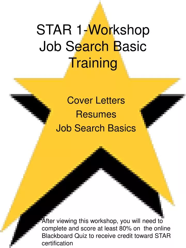 star 1 workshop job search basic training