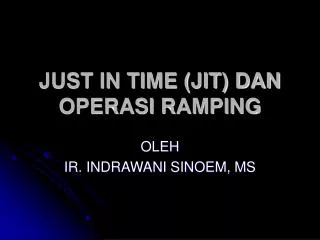 just in time jit dan operasi ramping