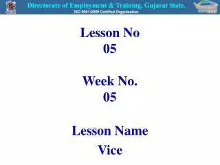 Lesson No 05 Week No. 05