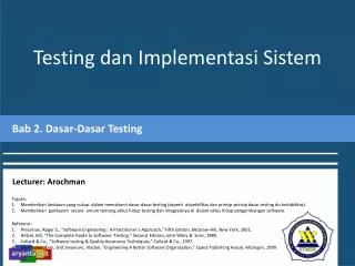 testing dan implementasi sistem