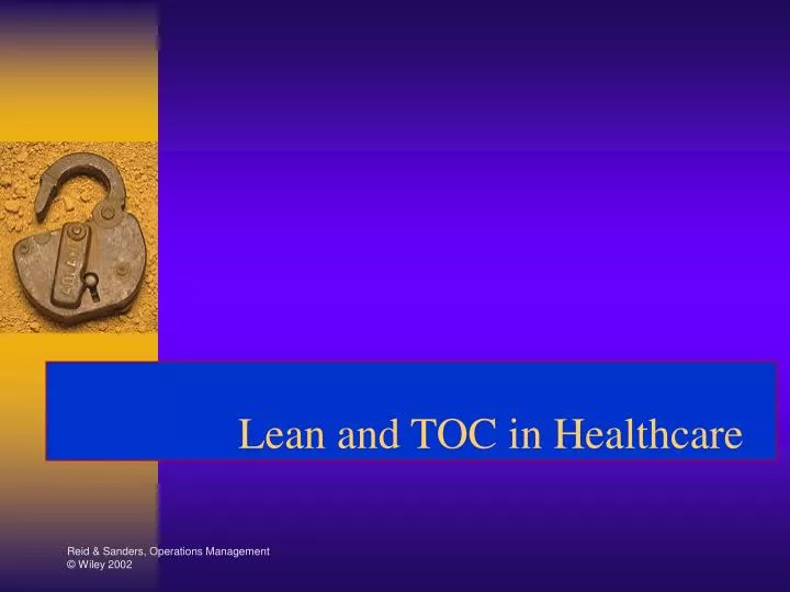 lean and toc in healthcare